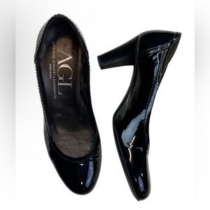 AGL Elegant Black Patent Leather Pumps Size 9.5